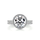 Round Diamond Halo Bridal Set For Women
