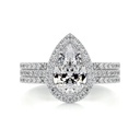 Pear Diamond Halo Trio Set  Ring for Women