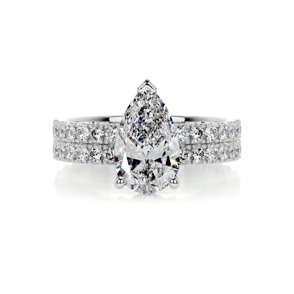 Pear Diamond Shape Bridal Set For Women