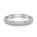  Round Cut Diamond 3 Row Half Eternity Wedding Band For Women