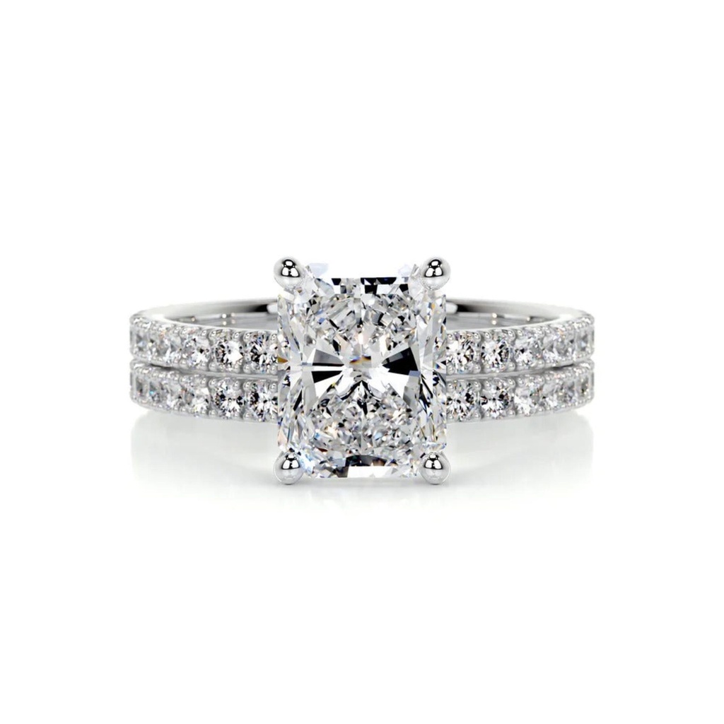 Radiant Diamond Shape Bridal Set For Women