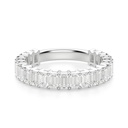 Emerald Cut Diamond Half Eternity Wedding Band for Her