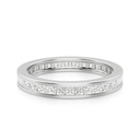 Princess Cut Channel Set Eternity Wedding Band For Women