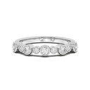Round Cut Bezel Set Half Eternity Wedding Band For Women