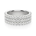 Round Cut Bold Semi Eternity Wedding Band For Women
