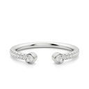 Round Cut Open Cuff Wedding Band For Women