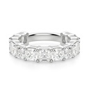 Asscher Cut Half Eternity Wedding Band For Women