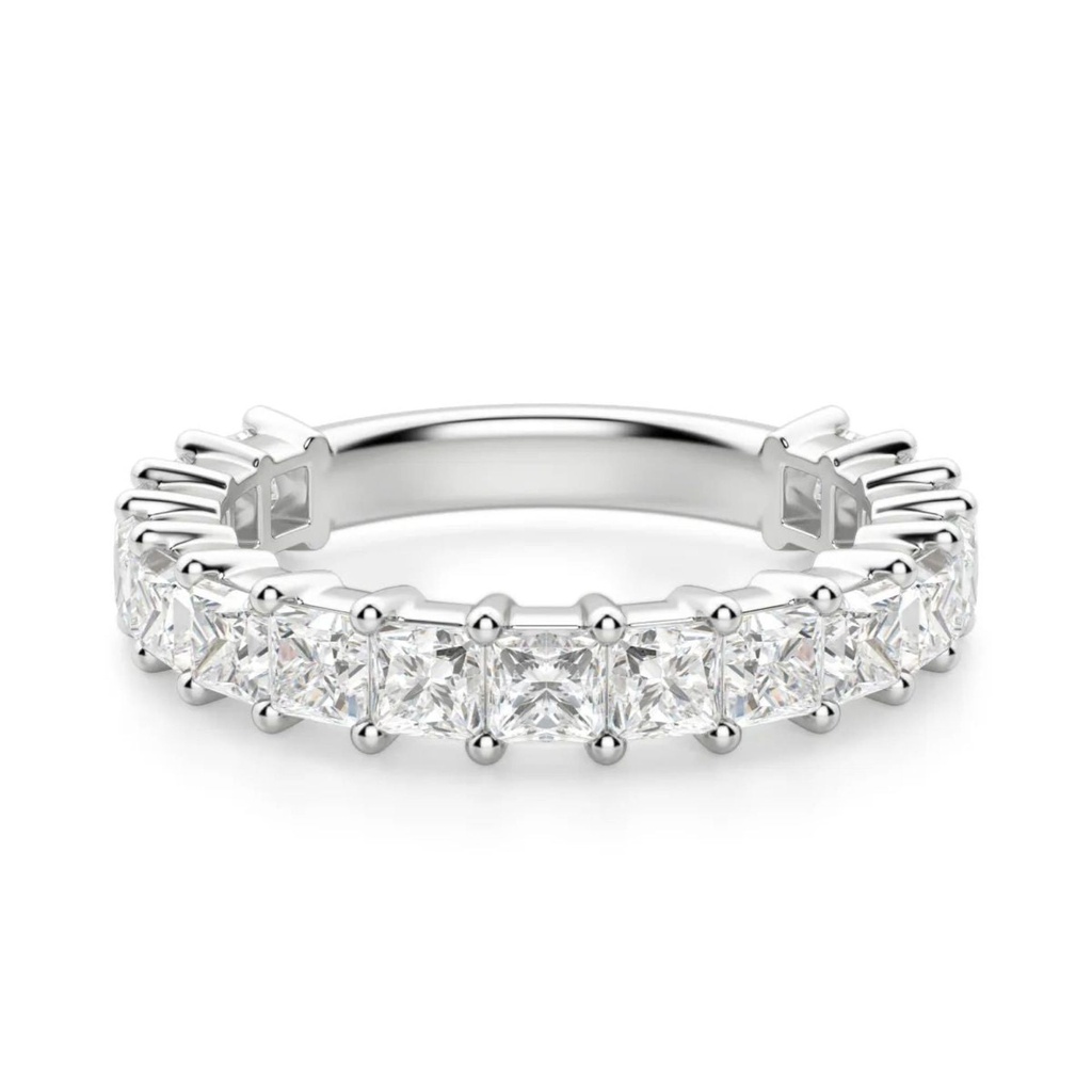 Princess Cut Half Eternity Wedding Band For Women