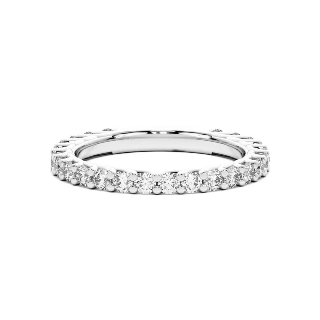 Round Cut Half Eternity Wedding Band for Women
