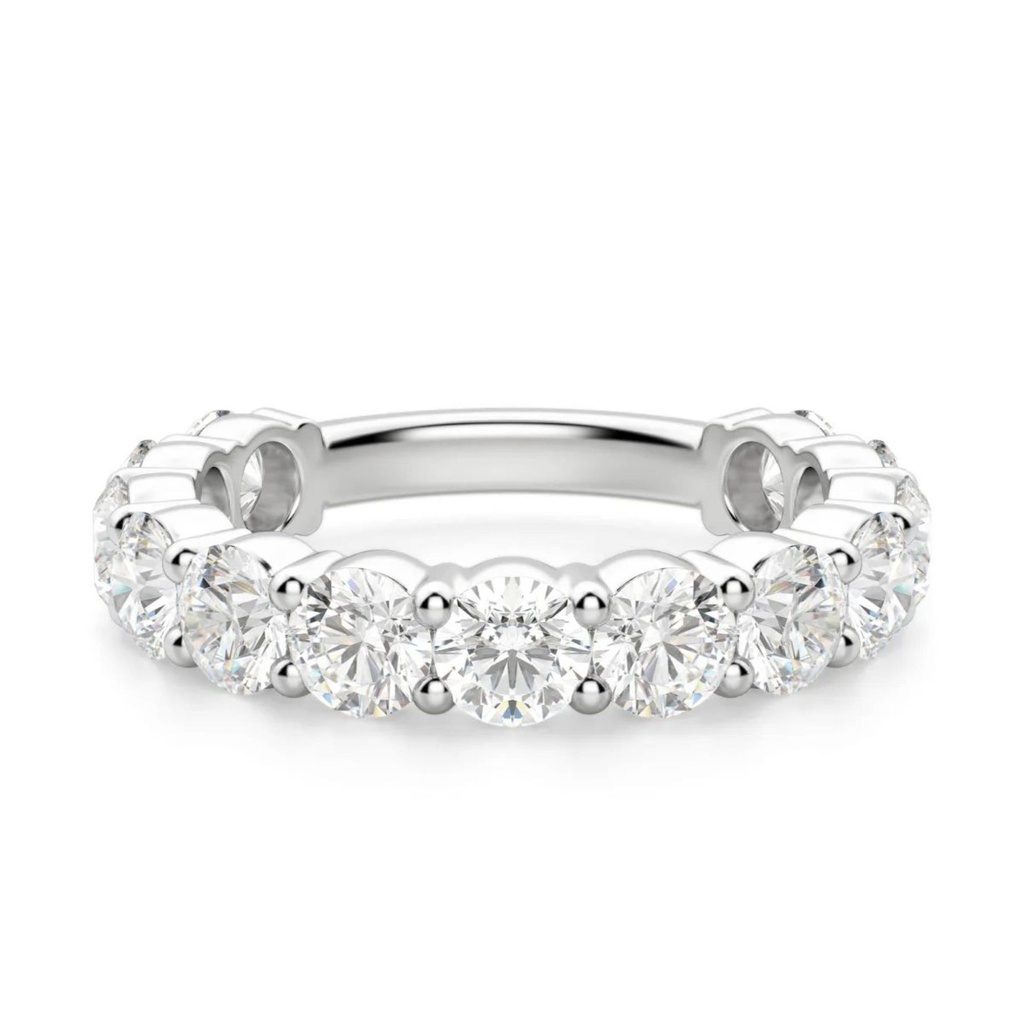  Round Cut Diamond Half Eternity Wedding Band For Women