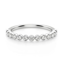 Round Cut Bezel Set Half Eternity Wedding Band For Women