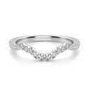 Round Cut Curved Wedding Band For Women
