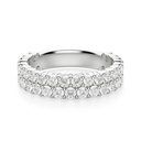 Round Cut Double Row Semi Eternity Wedding Band For Women