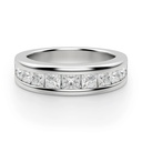 Princess Cut Channel Set Half Eternity Wedding Band For Women