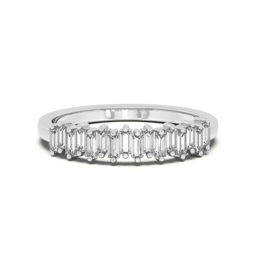 Baguette Cut Diamond Half Eternity Wedding Band For Women