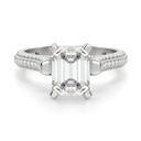 Emerald Cut  Pave Set Engagement Ring For Women