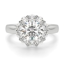 Round Cut Floral Shape Halo Engagement Ring For Women