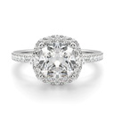 Cushion Cut Halo Engagement Ring For Women