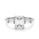 Emerald Cut Three Stone Engagement Ring For Women