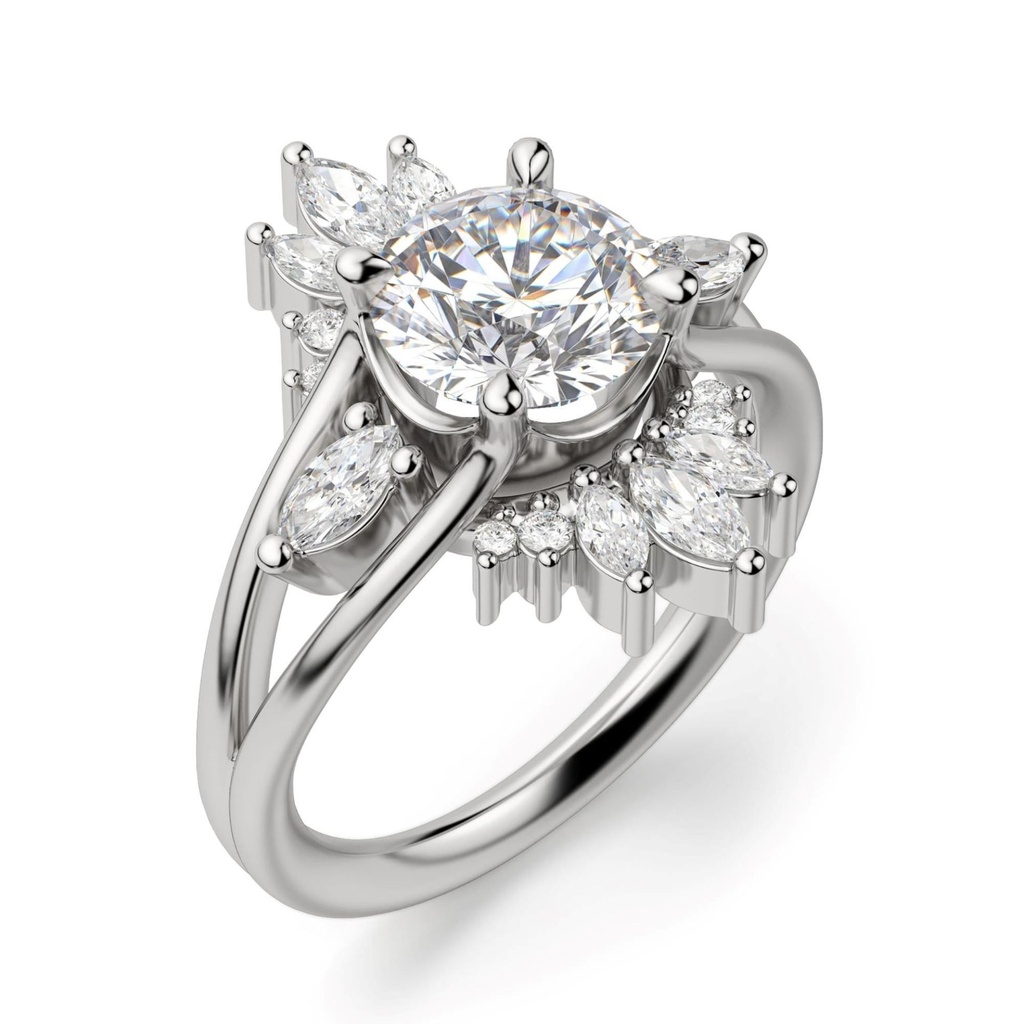 Round Cut Diamond Engagement Ring For Women