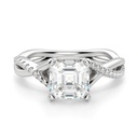 Asscher Cut Twisted Diamond Engagement Ring For Women