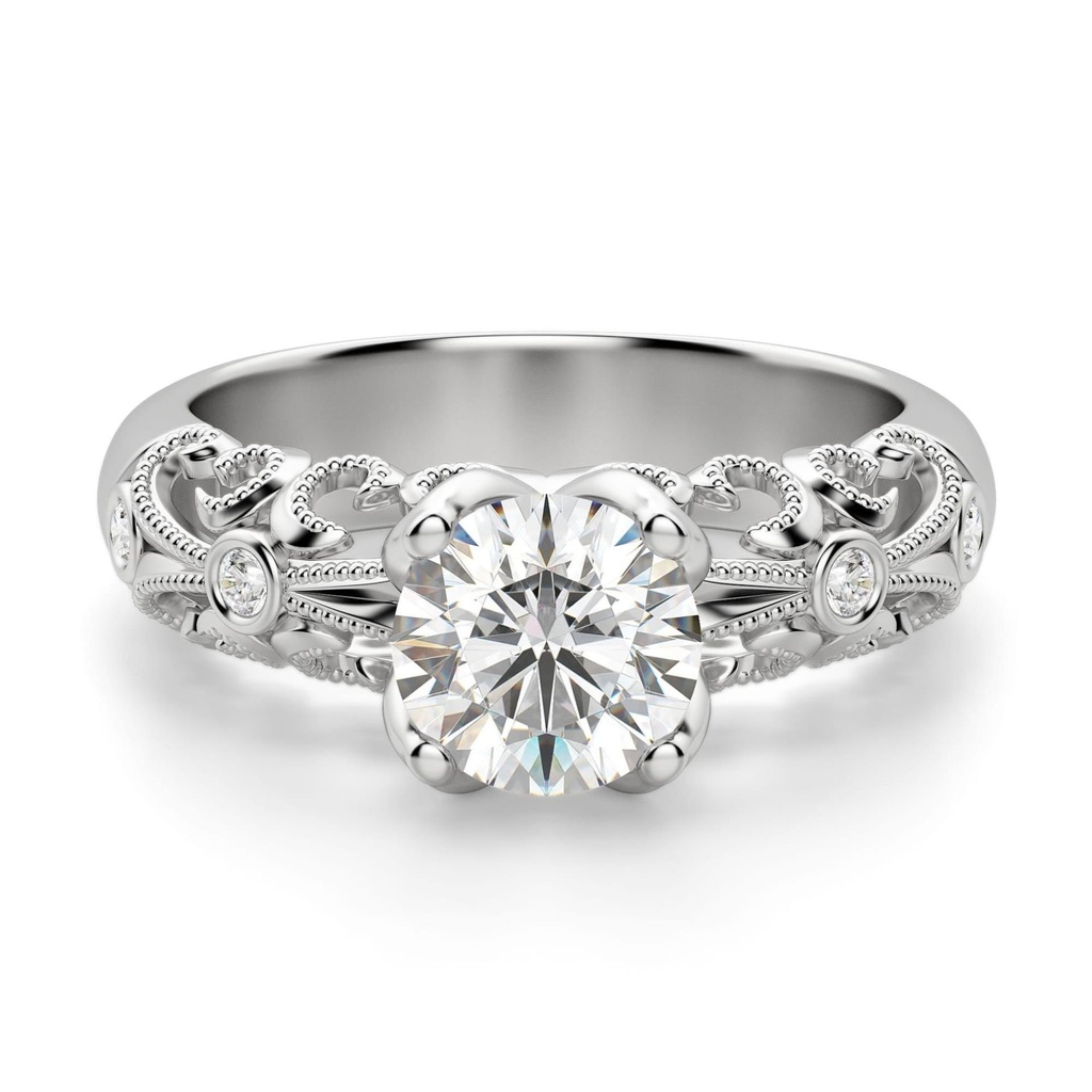  Round Cut Art Deco Engagement Ring For Women