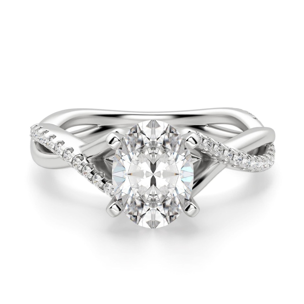 Oval Cut Twisted Engagement Ring for Women's