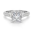  Princess Cut Pave Set Engagement Ring For Women
