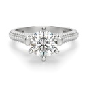  Round Cut Pave Set Engagement Ring For Women