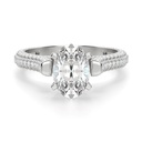 Oval Cut Pave Set Engagement Ring for Women's