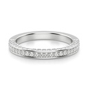 Round Cut Diamond 3 Row Half Eternity Wedding Band For Women