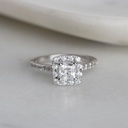 Princess Cut Halo Diamond Engagement Ring For Women