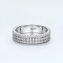 Round Diamond 3 Row Full Eternity Band For Women