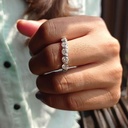 Round Cut Diamond 5 Stone Half Eternity Band For Women