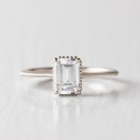 Emerald Cut Stone Solitaire Engagement Ring for Women