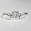 Radiant Diamond 3 Stone Engagement Ring for Women