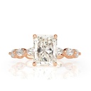 Radiant Diamond Art Deco Style Engagement Ring for Women