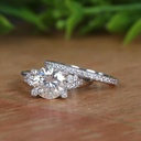 Round Diamond Split Shank Bridal Set For Women