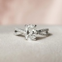 Oval Diamond Hidden Halo Twisted Ring for Women