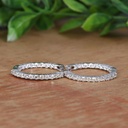 Round Cut Stone Inside Outside Hoop Earring For Women