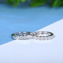 Round Cut Stone Hoop Earring For Women