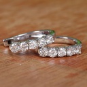 Round Cut Stone Hoop Earring For Women