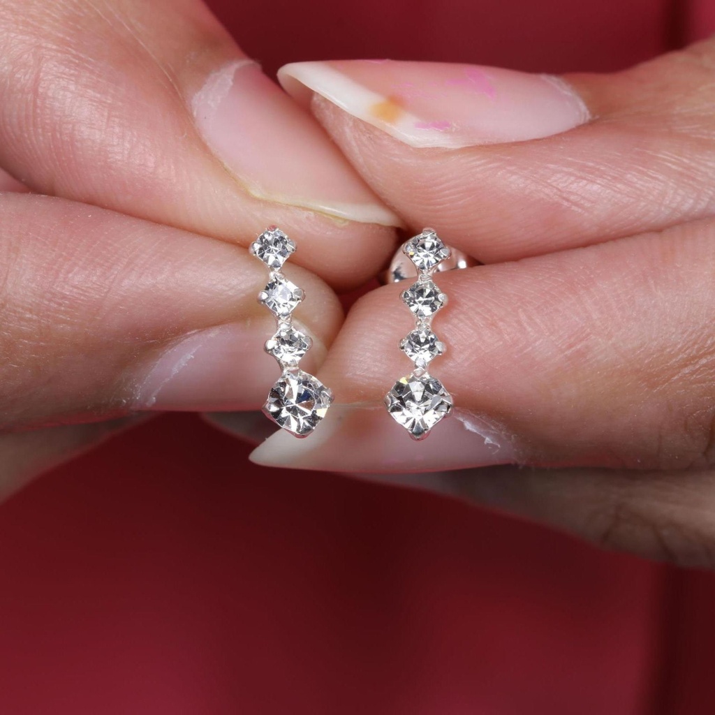 Round Cut Women's  Fancy Stud Earring