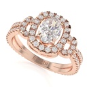 Oval Brilliant Cut Lab Grown Diamond Ring Halo Engagement Ring 