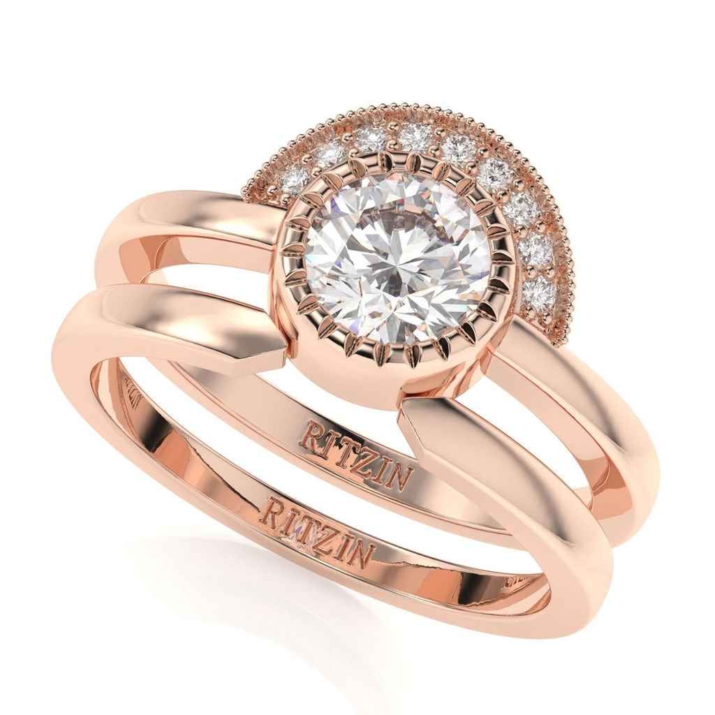 Round Shape Diamond Half Halo Bridal Ring for Women