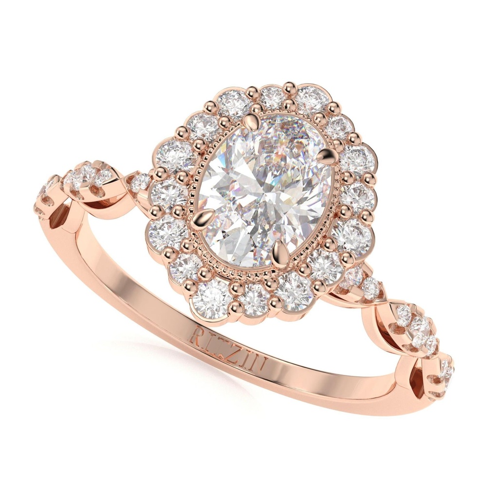  1.00CT Oval Halo  Engagement Ring, Halo Ring, Oval Cut  Ring - Promise Ring - Wedding Ring Ring For Women