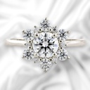 Round Cut Diamond Floral Style Engagement Ring for Women