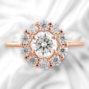 Round Cut Diamond Halo Engagement Ring For Women