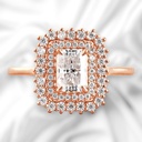 Radiant Diamond Double Halo Engagement Ring for Women