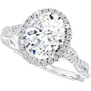  Oval Cut Diamond  Halo Engagement Ring For Women